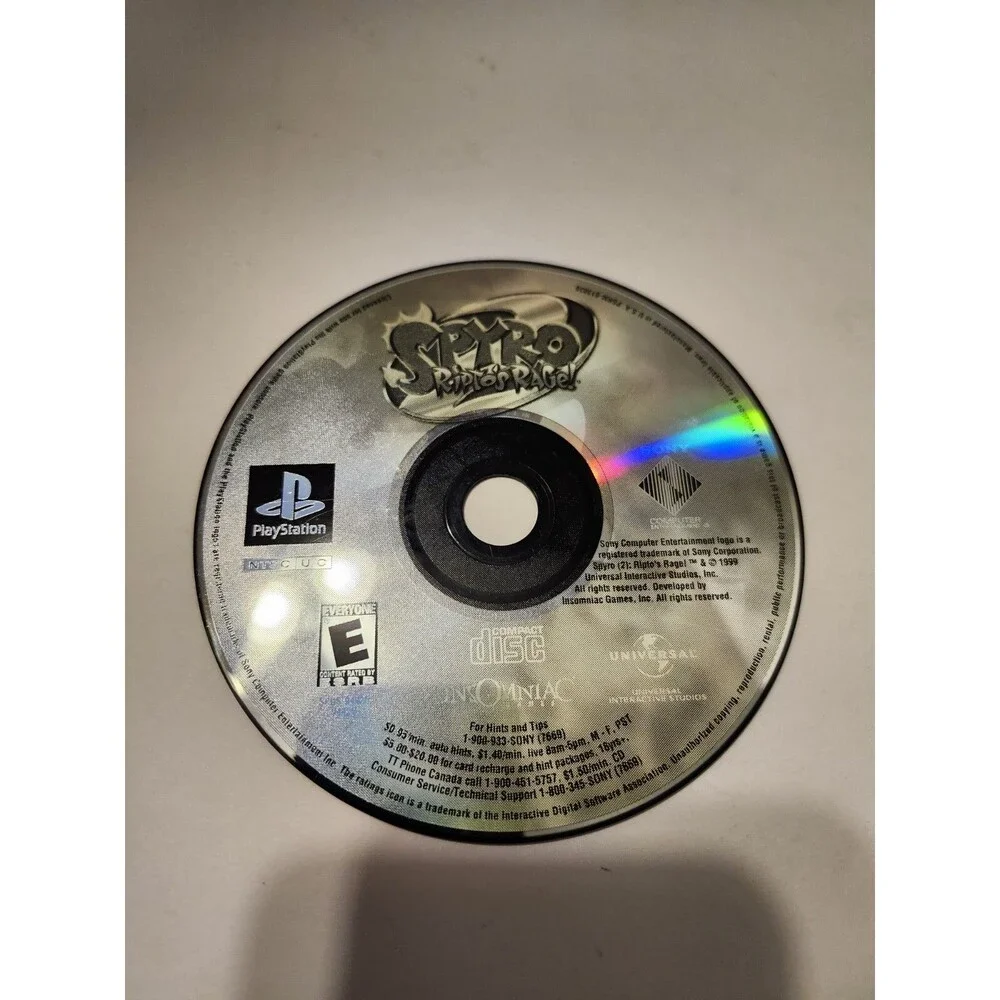 Spyro The Dragon Ripto's Rage PS1 PlayStation 1 Disc Only Untested